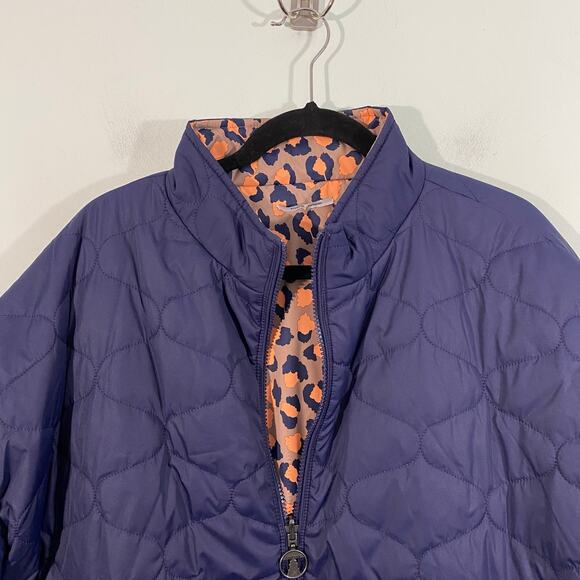 Barbour Women Navy Reversible Apia Full Zip Quilted Jacket Size 14 - Picture 2 of 11